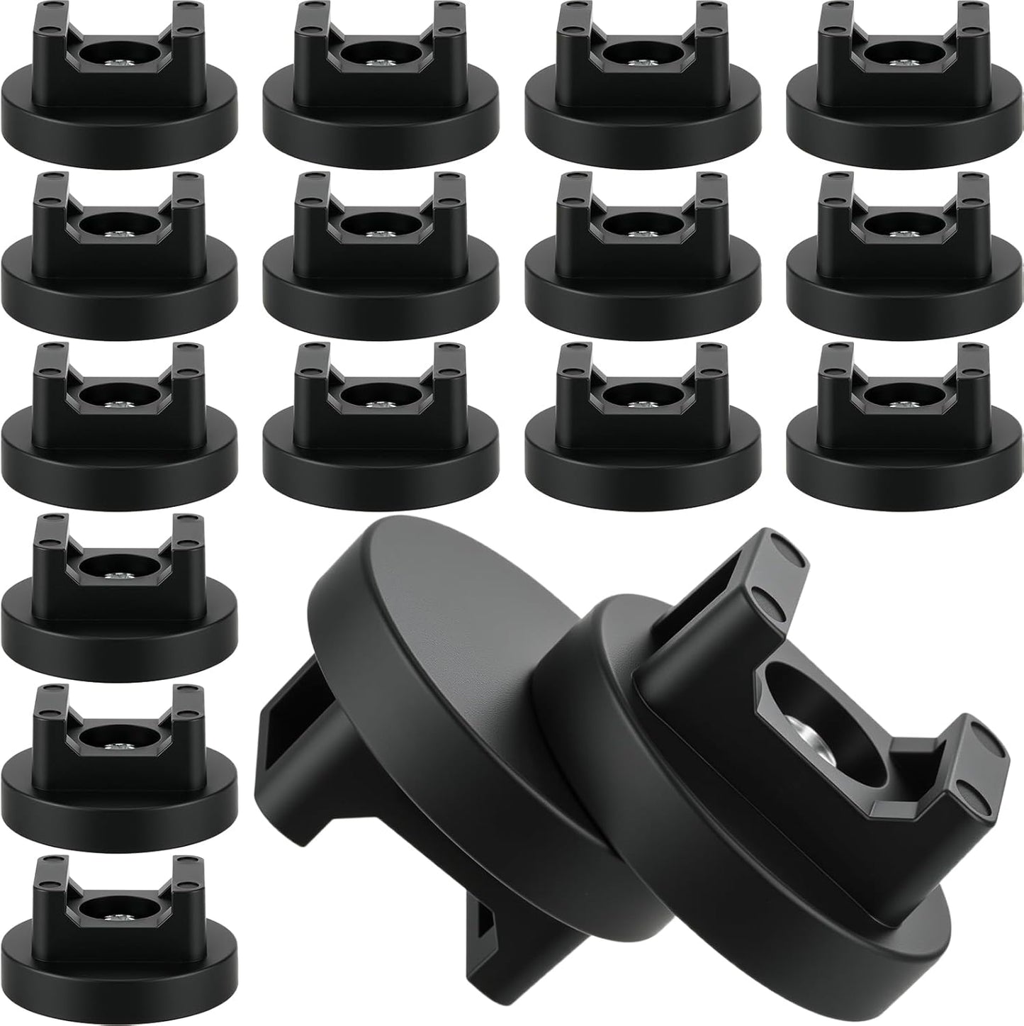 Yookeer 15 Pcs Magnetic Zip Tie Mount Base Black Magnetic Cable Clips Wire Holder Multipurpose Cable Ties Management Base Electrical Supplies for Wire (22 mm)