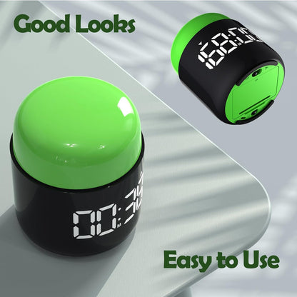 Large Display Digital Timer Stopwatch, Retro Manual Twist Table Count Down & Up Game Timer, Easy to use, Night Light Silent & Sound Timers for ADHD Study Work Kitchen Classroom Yoga Gym (Tangerine)
