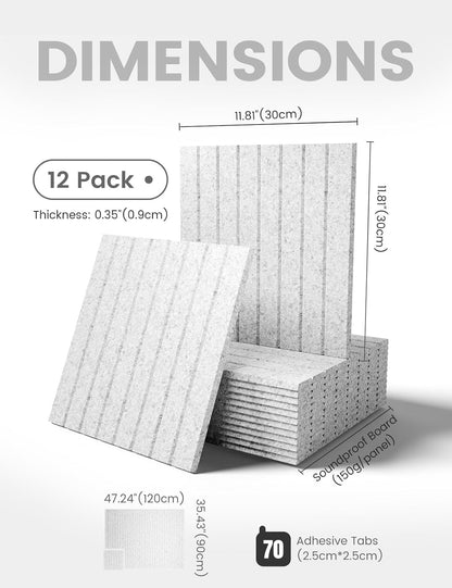 Fluxynara Large Felt Bulletin Board 48" x 36" Cork Board Alternative-12 Pack with 70 Safe Removable Adhesive Tabs, Cork Boards for Walls Cork Board for Home Office Classroom Pin Board (Oatmeal)