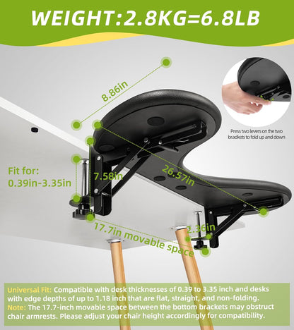 arm Rest for Desk Adjustable Arm Rest Support for arm Support for Computer Desk Ergonomic Desk Extender Rotating Mouse Pad Holder for Table Office Chair Desk