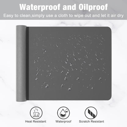 Hsurbtra Desk Pad, 23.6" x 13.8" PU Leather Desk Mat, M Extended Mouse Pad, Waterproof Desktop Blotter Protector, Non-Slip Ultra Thin Small Laptop Keyboard Writing Mat for Office Home, Pink