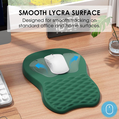 MROCO Ergonomic Mouse Pad with Wrist Support, Memory Foam Wrist Rest Mouse Pad, Non-Slip Base, Smooth Surface for Office & Home, Black