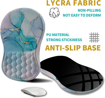 Hokafenle Ergonomic Mouse Pad Wrist Support, Wrist Rest Mousepad for Carpal Tunnel Pain Relief with Integrated Memory Foam Slope Massage Bulge (11.8x7.9 inch,Topographic Contour)