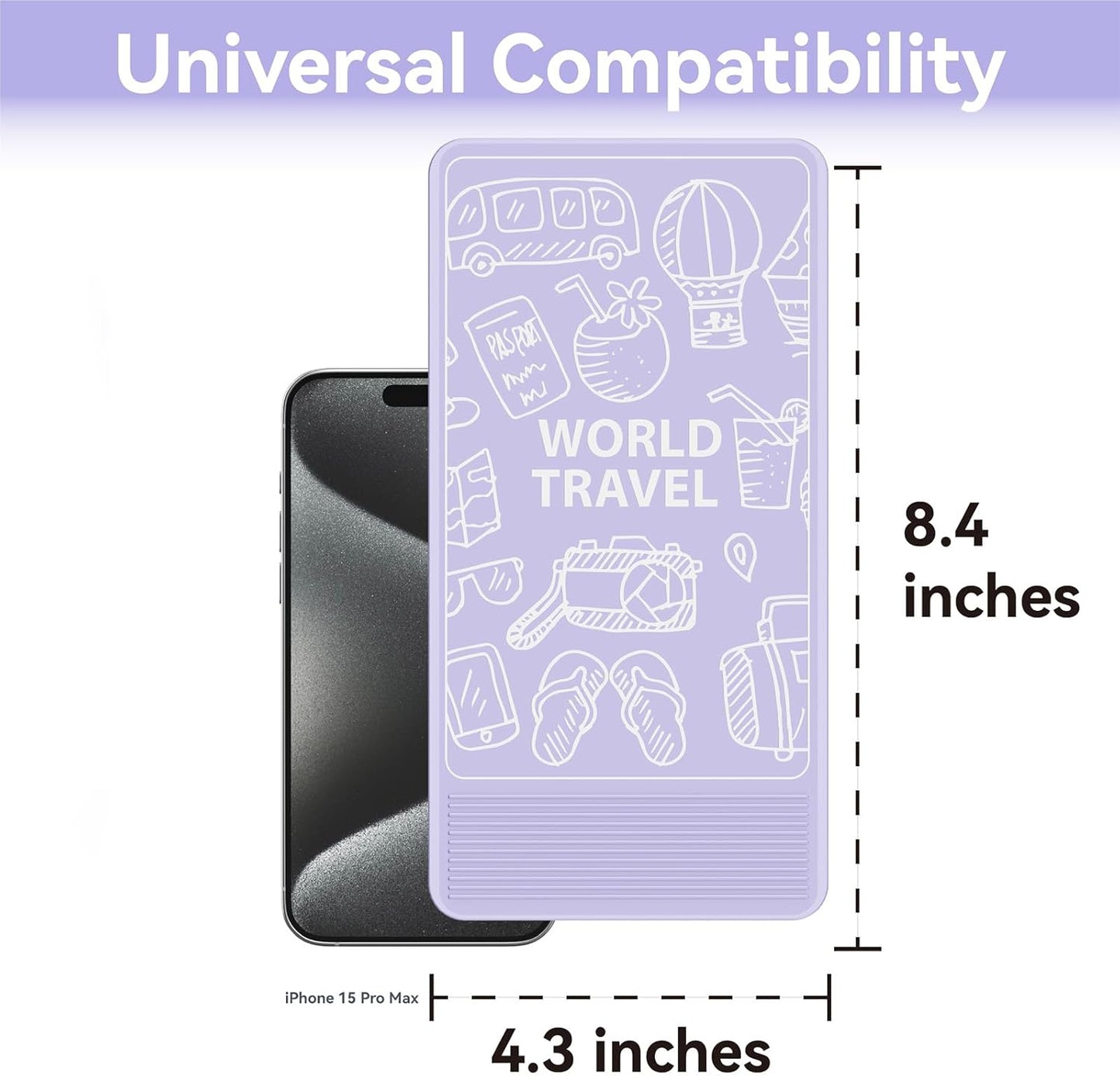 Airplane Phone Holder Mount, Travel Essentials Flexible Phone Holder, Airplane Tablet Holder for Flying, Desk, Compatible with iPhone, Smartphone, Tablet (Black Silk Screen)