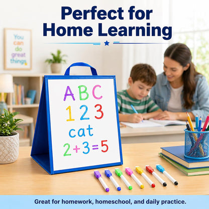 Tabletop Whiteboard Dry Erase Easel Foldable Portable Standing Whiteboard Dry Erase Board Magnetic for Teachers Office Teaching Supplies