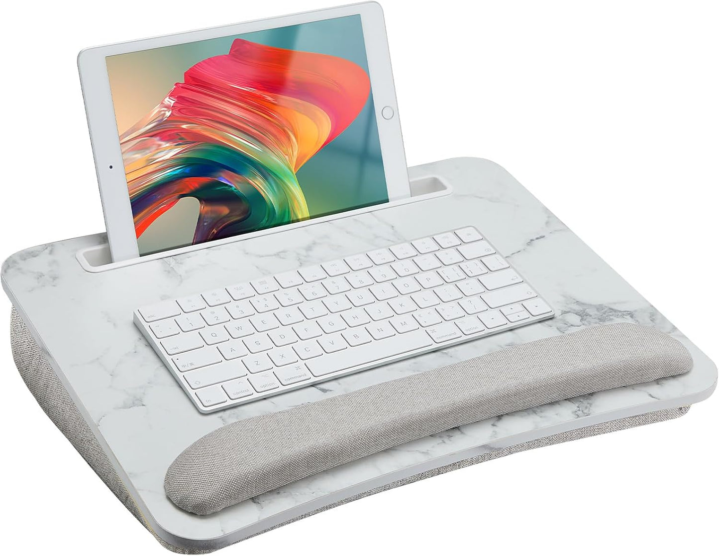 HUANUO Laptop Lap Desk - Portable Lap Desk with Pillow Cushion, Fits up to 15.6 inch Laptop, with Anti-Slip Strip & Storage Function for Home Office Students Use as Computer Laptop Stand, Book Tablet