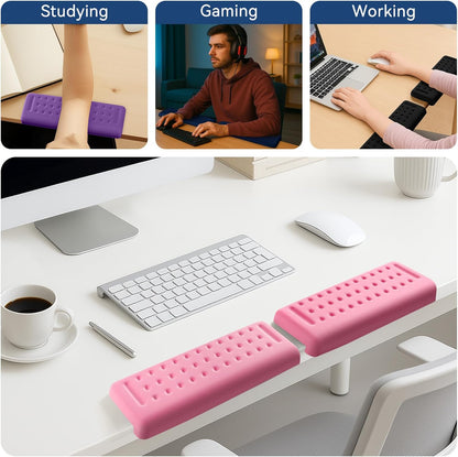Sushret L-Shaped Desk Elbow Pad for Desk, 2-Pack Memory Foam Elbow Rest for Desk Edge Cushion, Non-Slip Ergonomic Arm Rest for Wrist, Palm & Forearm Support, Office Home, Separate Design, Black