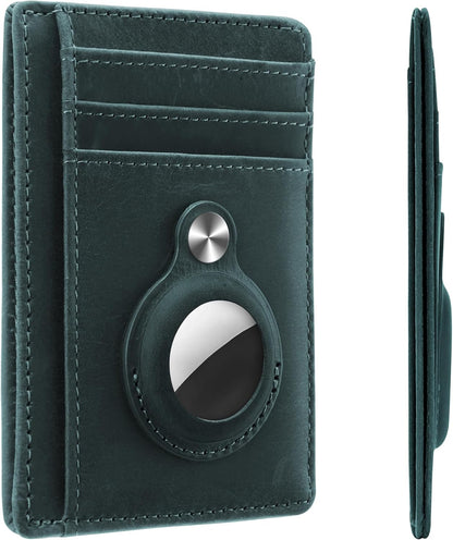 Slim Minimalist Front Pocket Air Tag Wallet, RFID Blocking Card Holder Wallet with Airtag Holder