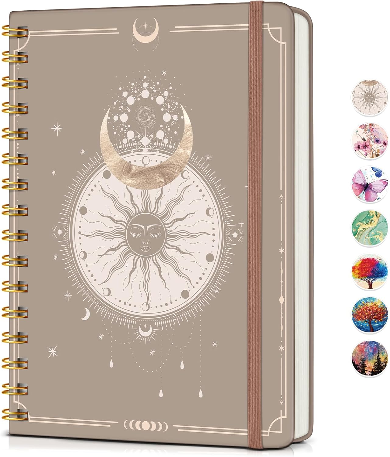Graph Spiral Journal Notebook, A5 Hardcover Spiral Journals for Women Men, 100 GSM Graph Paper Notebooks, 150 Pages Spiral Bound Grid Notebook for Writing Note Taking Work 5.75" x 8.38" Olive Green