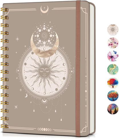 Graph Spiral Journal Notebook, A5 Hardcover Spiral Journals for Women Men, 100 GSM Graph Paper Notebooks, 150 Pages Spiral Bound Grid Notebook for Writing Note Taking Work 5.75" x 8.38" Olive Green