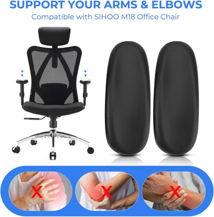 Armrest Pads Replacement for Sihoo M18 Chair -Ergonomic Chair armrest Parts, arm Pads caps for SIHOO M18 Chair,Black