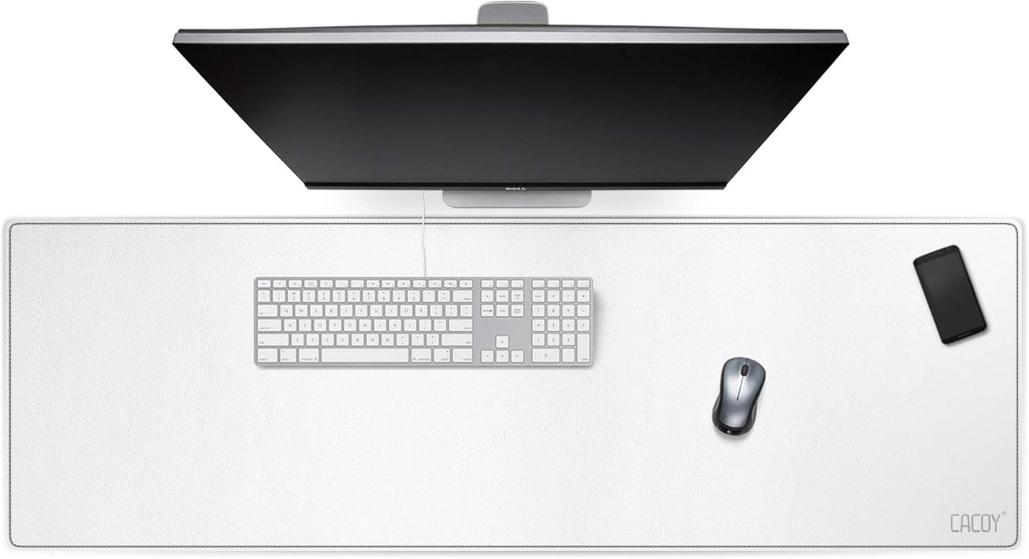 Cacoy 36" x 20" Leather Desk Mat for Home Office, Extra Large PU Leather Desk Pad Blotters, Waterproof Computer Keyboard Mat, Extended Gaming Mouse Pad, Desk Protector for Desktop and PC Laptop, Black