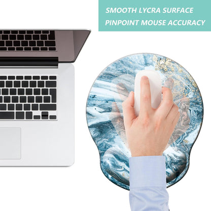 Mouse Pad with Wrist Support, Ergonomic Mouse Pad with Memory Foam Wrist Rest Cushion, Non-Slip Rubber Base Gaming Mice Pad for Home Office Computer Laptop, Flowers Grass