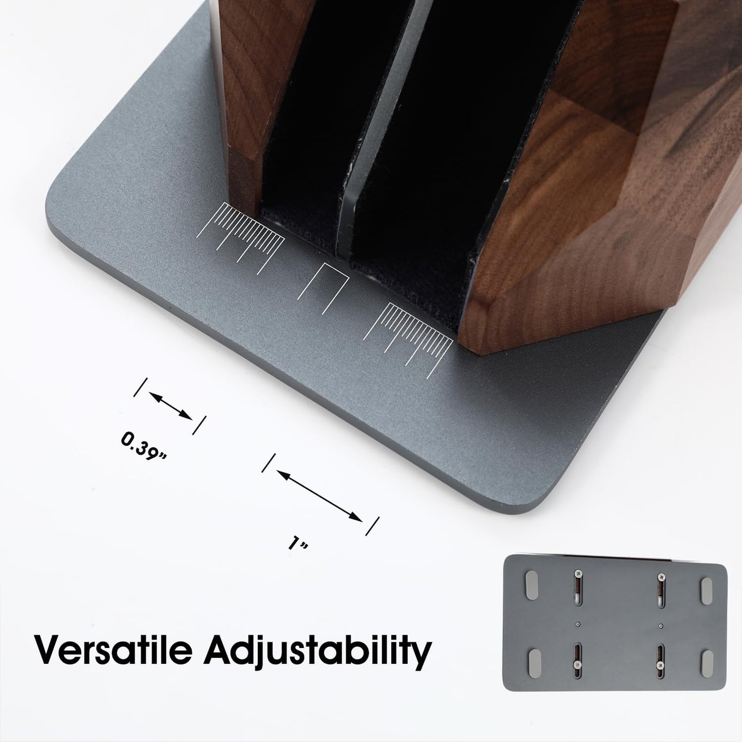 Vertical Laptop Stand for Desk, Dual Slot Wood Laptop Holder to Dock MacBook, MacBook Pro and & Gaming Laptops, Solid Black Walnut, Geometric Sculpted Craftsmanship