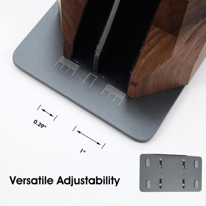 Vertical Laptop Stand for Desk, Dual Slot Wood Laptop Holder to Dock MacBook, MacBook Pro and & Gaming Laptops, Solid Black Walnut, Geometric Sculpted Craftsmanship