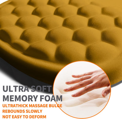 Ergonomic Joint Wrist Support Mouse Pad with Memory Foam Cushion Massage Bump, Carpal Tunnel Pain Relief Mousepad Slope Design for Wrist Rest, 11.8x7.9 in, Black