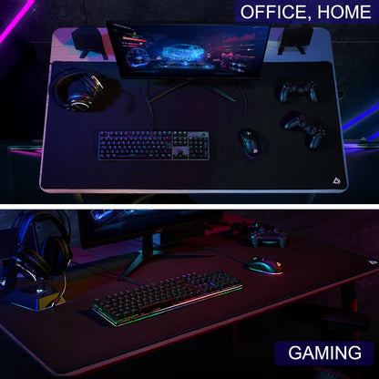 Large Gaming Mouse Pad, XXL Extended Computer Keyboard Mouse Mat with Stitched Edges, 31.5" x 15.7" Non-Slip Waterproof Rubber Base Office Big Long Mousepad for Work, Game, Office, Home, Black
