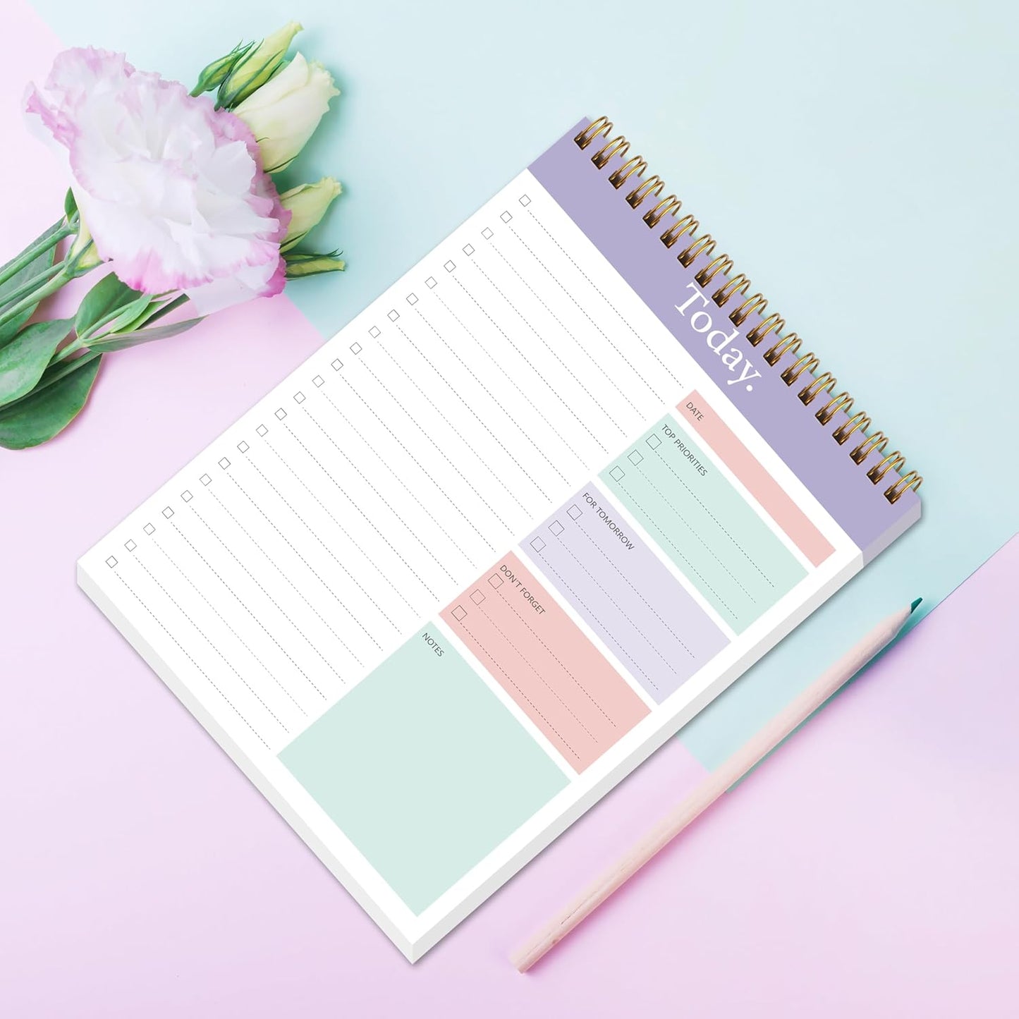 104 Pgs To Do List Notepad - Daily Planner Notepad Undated 52 Duplex-Printed Undated Sheets Tear Off, 6.5" x 9.8" Checklist Productivity Organizer with Hourly Schedule for Tasks