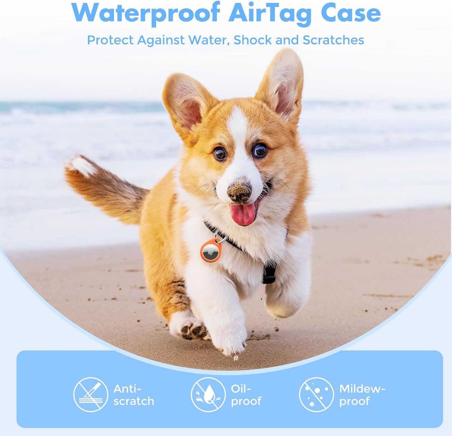 UNBREAKcable AirTag Holder for Apple - 4 Pack Air Tag Case [Fit Tightly Design] [Easy to Install] [Hold Securely] Waterproof TPU Protective Cover with Metal Keychain for Kids,Pet,Luggage,Backpack,Keys
