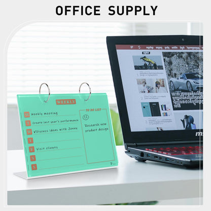TOWON Small Glass Dry Erase Board, Desk White Board with Standing, Mini Whiteboard Easel Pad Set, Stenography Artifact for Office, Home and School Supplies, 8x6 Inches, Black