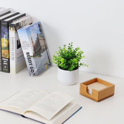 MultiBey Walnut Wood Sticky Notes Holder for Desk, 4x6 Inch Self -Sticky Note Memo Holder, Wooden Sticky Note Dispenser Office Desk Organizer for Dorm Room Office Home School (S)