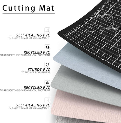 DIYSELF Cutting Mat 12in×18in, Cutting Mats for Crafts, Self Healing Cutting Mat A3, Fabric Cutting Mats Double Side for Sewing, Quilting, Craft Mat for Desktop, Matting & Mounting Materials