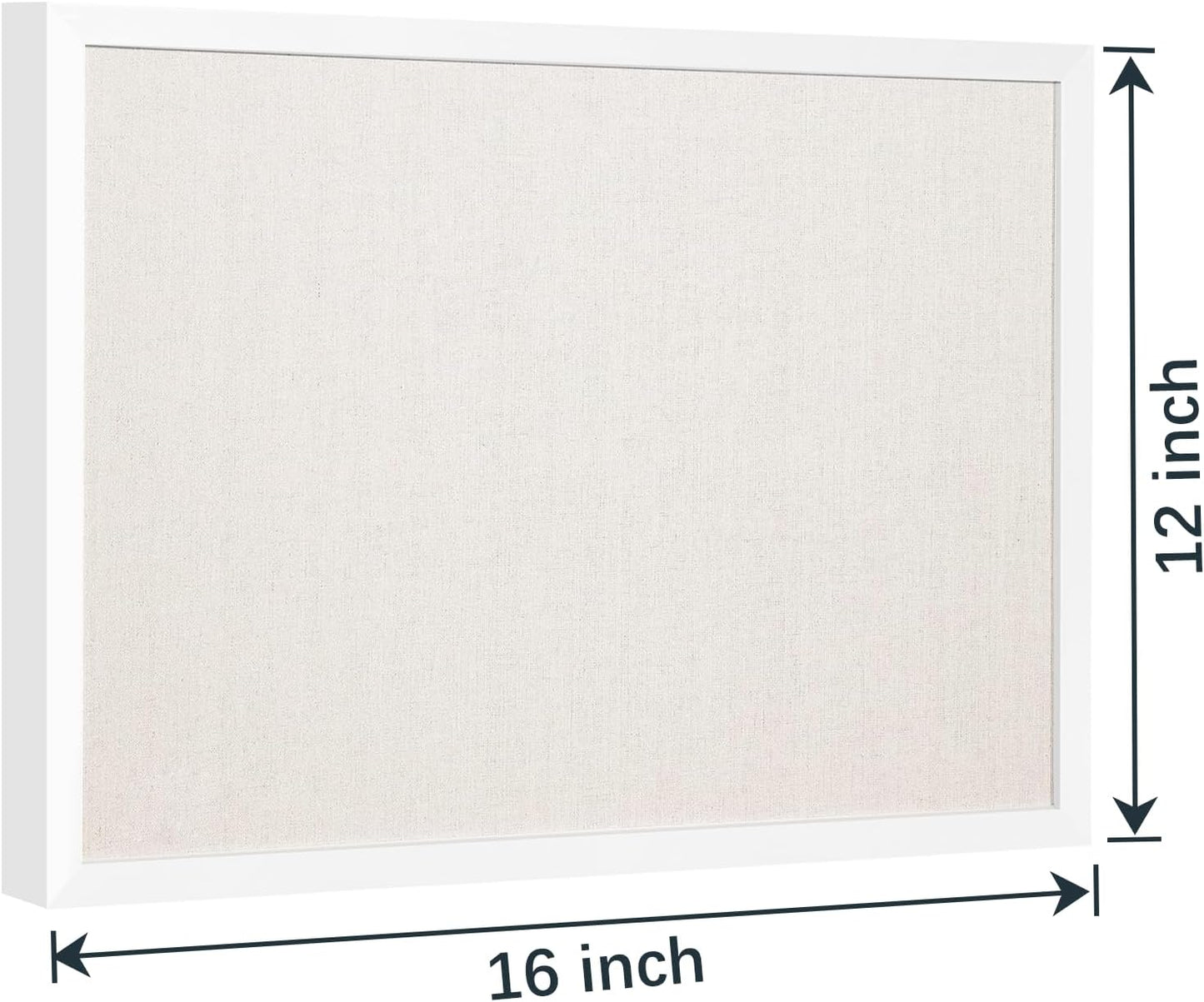 OWLKELA 12"x16" inch Bulletin Board with Linen, White Wood Style Frame, with 10 Pushpins, Linen Cork Board, Ideal for School, Home & Office