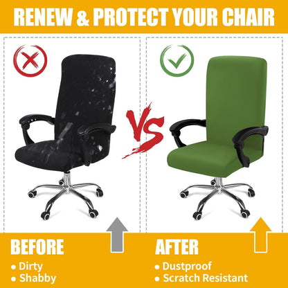 Smiry Stretch Printed Office Chair Armrest Covers, 2 Pcs Soft Fit Removable Washable Computer Desk Chair Arm Covers Protector, Black