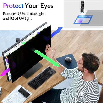 Peslv 15.6 Inch Laptop Privacy Screen Compatible With Lenovo Hp Dell Acer Asus Thinkpad Envy Xps, 16:9 Aspect Removable Anti Glare Blue Light Filter Protector, 15 In Computer Monitor Security Shield