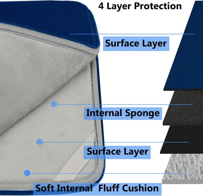 Laptop Sleeve 15.6 Inch, Durable Shockproof Protective Cover Flip Case Briefcase Carrying Computer Bag Case Compatible with 15.6 Inch HP, ASUS, Lenovo, Acer, Notebook, Computer, Black