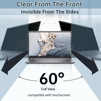 IPROKKO Laptop Privacy Screen 14 Inch 16:9 Aspect, Compatible with HP, Dell, Acer, Asus, Samsung, Lenovo Yoga & More, Removable Anti Blue Light Glare Spy Computer Monitor Filter Security Shield