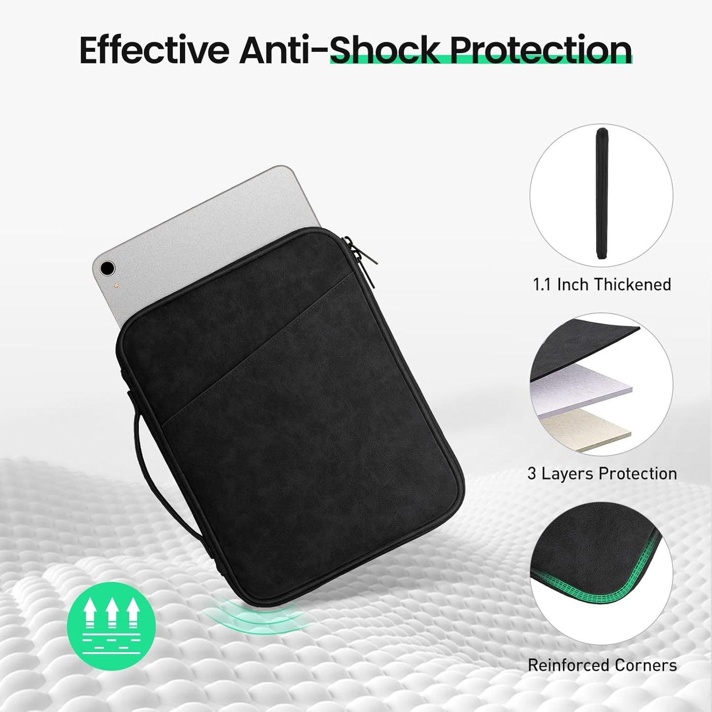 DTTO 9-11 Inch Tablet Sleeve Bag for iPad A16, iPad Air 11-inch M3 M2 / Air 5/4th Gen 10.9", iPad Pro 11 M4, iPad 10/9/8/7th Gen, Galaxy Tab A9+, Waterproof Travel Bag, Pink