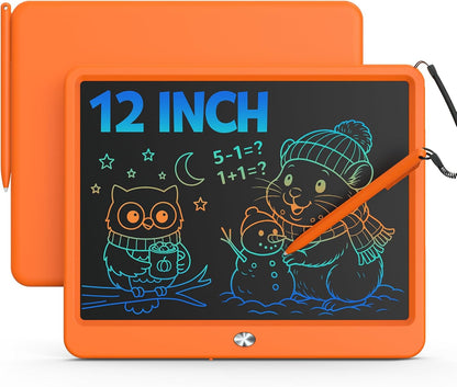 Bravokids 12 Inch LCD Writing Tablet for 3 Year Olds - Electronic Drawing Pad and Doodle Board as Educational Birthday Gifts for Girls and Boys (Pink)