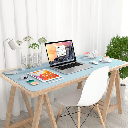 Hsurbtra Desk Pad, 23.6" x 13.8" PU Leather Desk Mat, M Extended Mouse Pad, Waterproof Desktop Blotter Protector, Non-Slip Ultra Thin Small Laptop Keyboard Writing Mat for Office Home, Pink