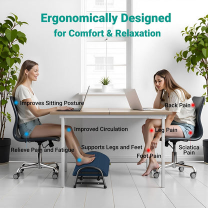YEASHEIN Adjustable Foot Rest for Under Desk at Work, Ergonomic Under Desk Footrest with 6 Positions, Foot Stools for Under Office Desk Chair, Leg Rest for Home, Car, Computer, Gaming Accessories