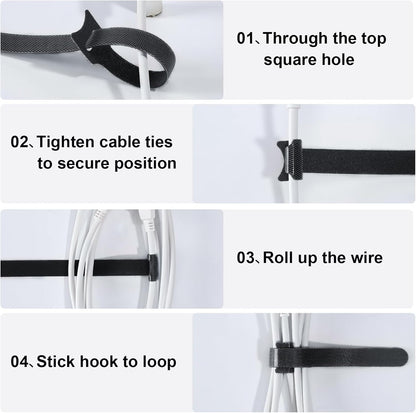 150PCS Cable Ties, 4+6+8+10 inch Multi-Colour Straps for Cable Management, Adjustable Fastening Cord Wraps, Multi-Purpose Reusable Hook and Loop for Home, Office and Garage