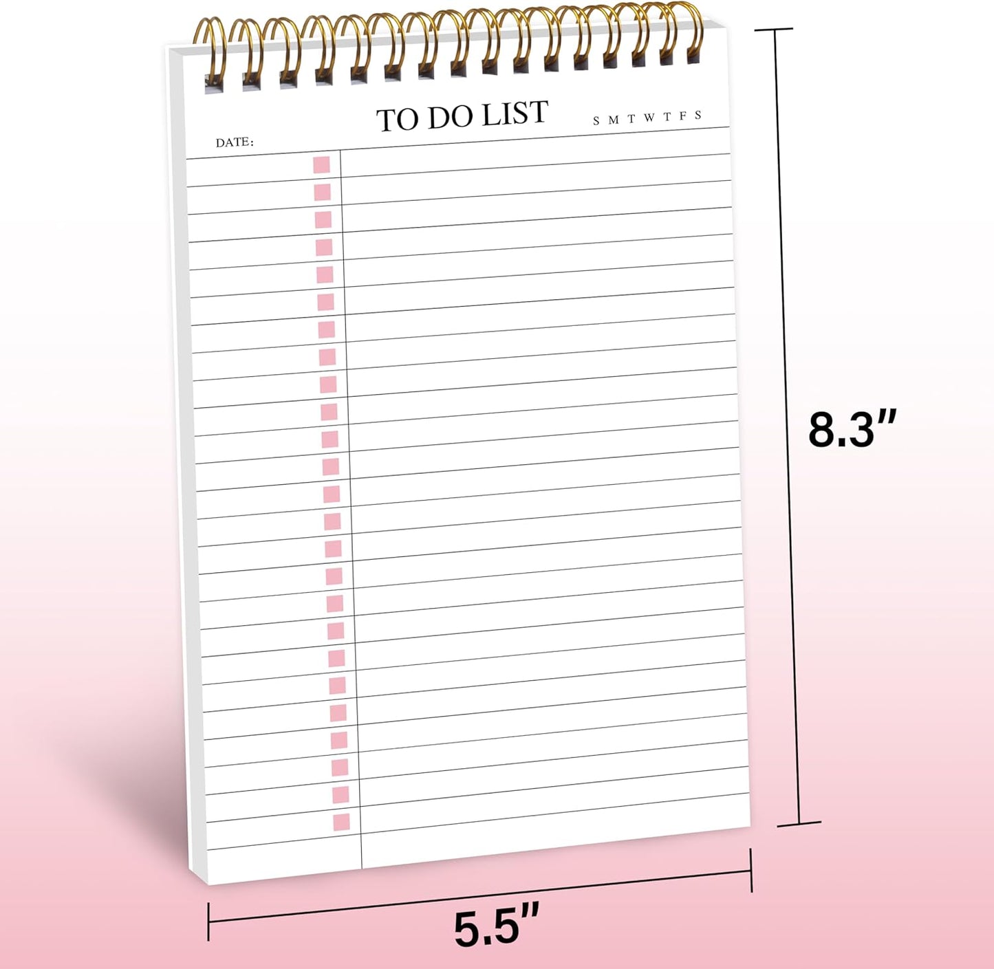 To Do List Notepad 3 Pack, Undated Daily Planner Notepad With To Do List Notebook Checklist Planner Spiral Waterproof Notepad for Office Supplies, School Planner, 52 Sheets/Pack, 5.5"*8.3" A5 Size
