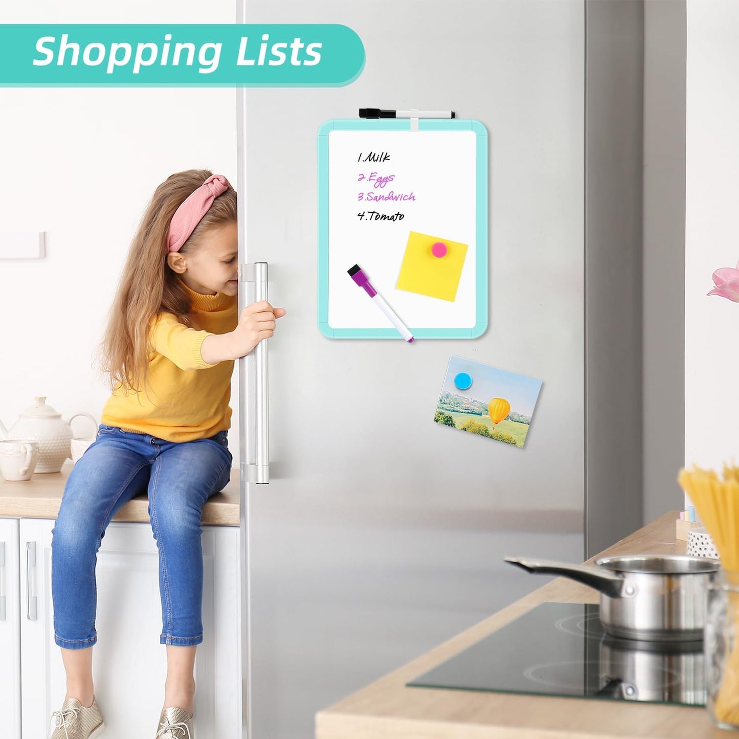 VUSIGN Small Dry Erase Whiteboard, 8.5 x 11 Inches White Board for Kids, Students, Fridge, Locker, Mini Dry Erase Board
