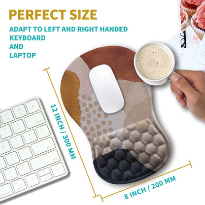 Hokafenle Ergonomic Mouse Pad Wrist Support, Wrist Rest Mousepad for Carpal Tunnel Pain Relief with Integrated Memory Foam Slope Massage Bulge (11.8x7.9 inch,Topographic Contour)