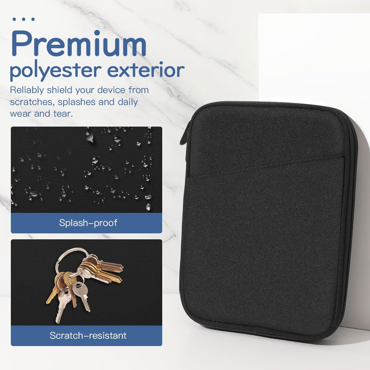 Dadanism 9-11" Tablet Sleeve Bag Carrying Case for iPad (A16) 11th Gen 11", iPad 10th Gen 10.9" Air 5/4, iPad Air M4/Pro 11", iPad 9/8/7th, Galaxy Tab A11+ Plus 11", Remarkable 2 10.3", Black