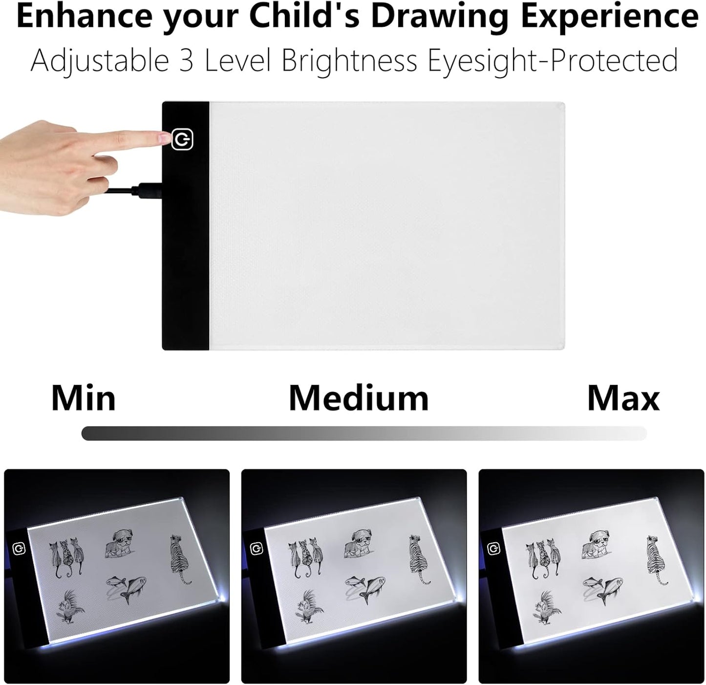 Flip Book Kit with Light Pad - A5 LED Light Board/Box & 320 Sheets Flipbook for Drawing | Tracing | Sketching, Flip Books Paper with Holes & Binding Screws