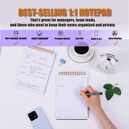 ZERONE CENTRE Productivity Weekly Planner - 54 Sheets Dashboard Spiral Deskpad Has 6 Focus Areas to List Tasks for Goals, Projects, Clients, Academic, or Shopping-Organize Your Daily Work Efficiently