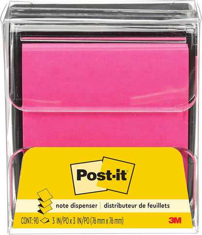 Post-it Pop-up Notes Dispenser, 3x3 in, Black Base Clear Top, Pack Includes Dispenser and a 45-Sheet Pad of Pop-up Notes (WD-330-BK)
