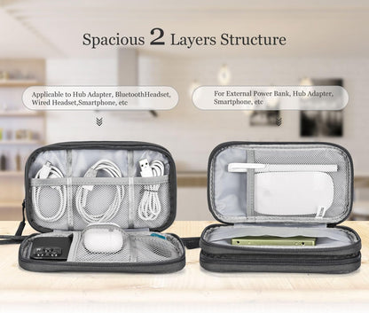 CAOODKDK Electronics Accessories Organizer Pouch Bag, Travel Universal Organizer for Cable, Charger, Phone, SD Card, Business Travel Gadget Bag