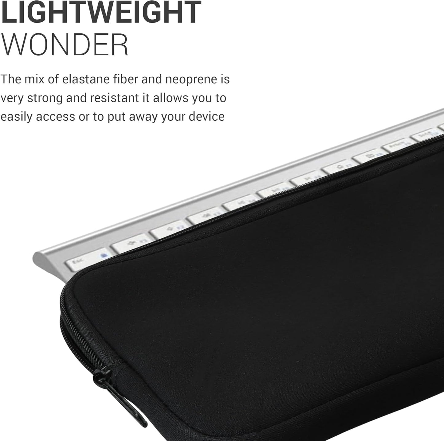 kwmobile Neoprene Case Compatible with iClever BK10 Wireless - Case for Keyboard Soft Travel Sleeve - Black