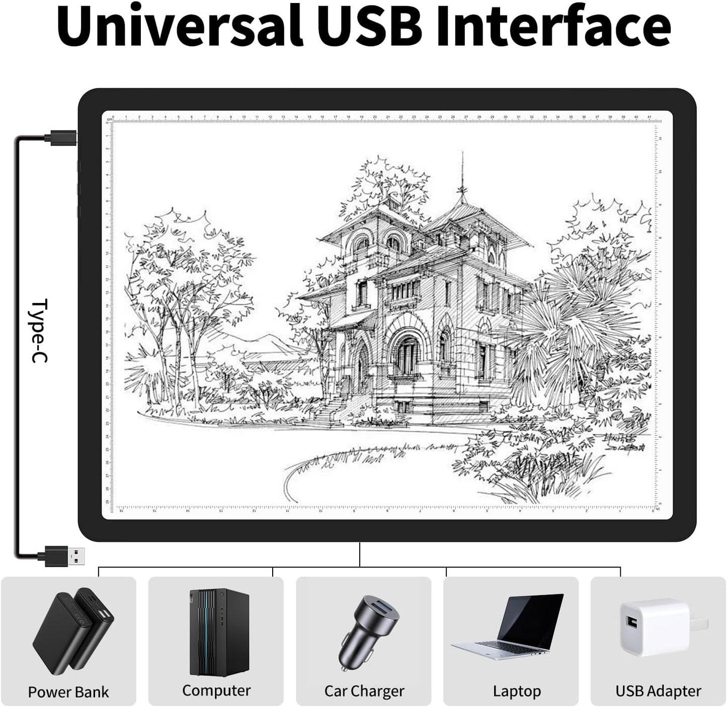 TSOCOS 11000Lux A4 Diamond Art Light Board with Carry Bag, High-Brightness Light Pad with Side Physical Buttons & 6 Levels of Brightness, 3 Colors Light Box for Tracing, Diamond Painting