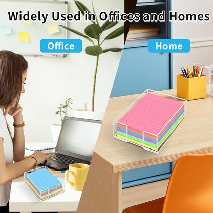Acrylic Sticky Note Holder - 3 x 3 Inch Post It Note Holder, Crystal Clear Sticky Note Dispenser for Dorm Room Home and Office Acrylic Desk Organizer