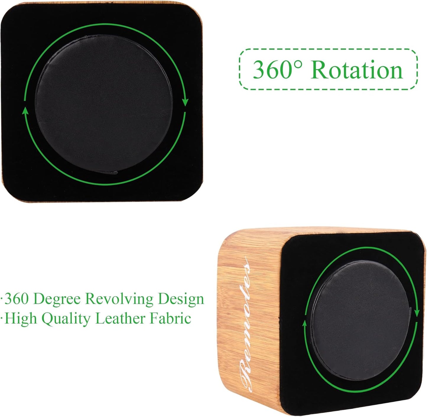 Round Leather Art Supply Organizer,Remote Control Holder,360 Degree Rotating,Multi-Functional Pencil Holder,4 Compartments Desktop Stationary Organizer(1-Fractal Flower) | Round - Colors A