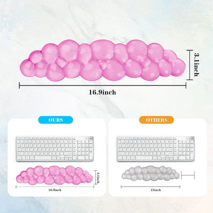 Gel Cloud Keyboard and Mouse Wrist Rest, Cute Wrist Support and Arm Support Keyboard Rest for Keyboard and Mouse Typing Pain Relief，Suitable for Office/Computer/Laptop/Gaming（White）