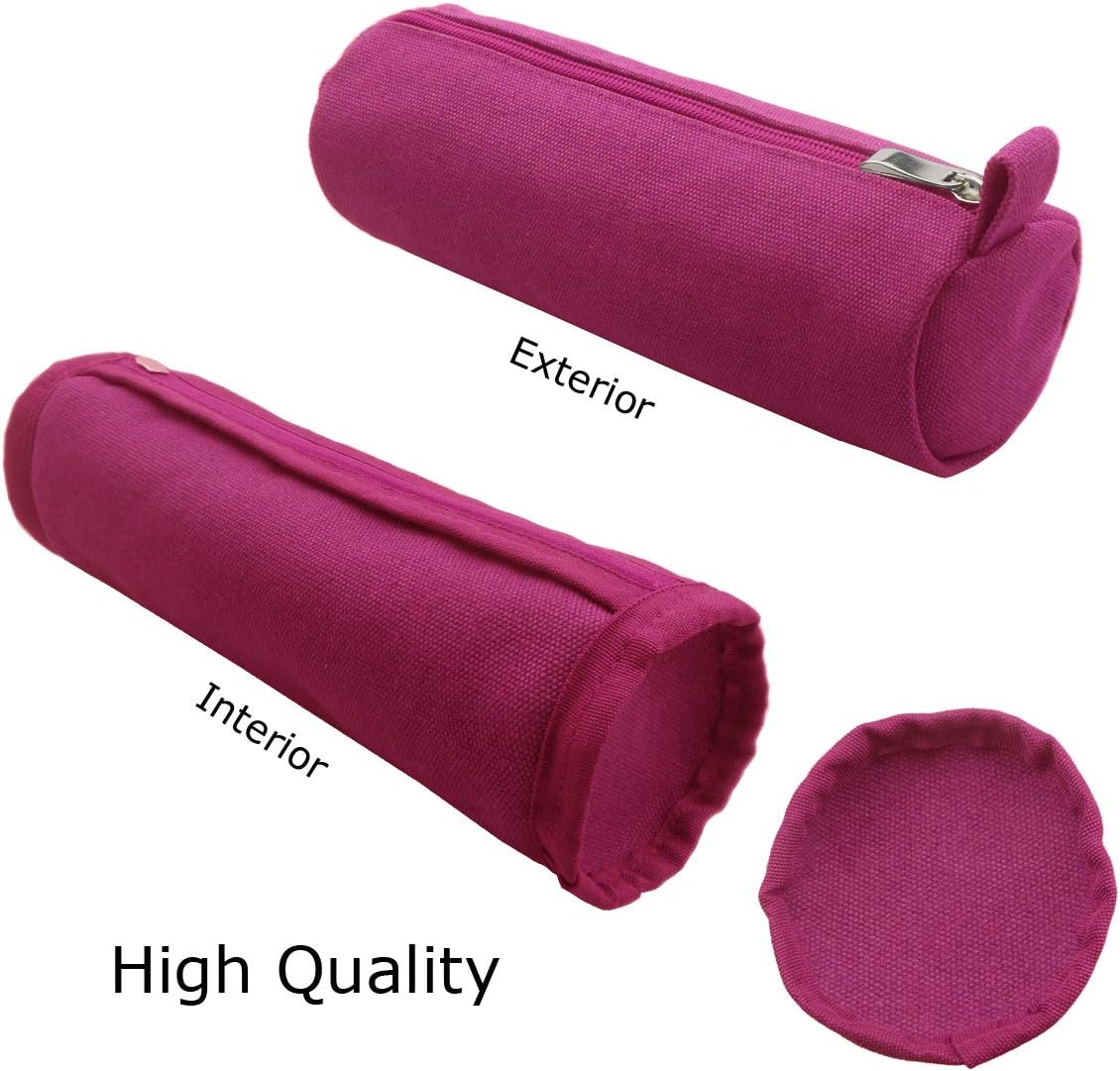 Heavy Canvas Stationery Portable Compact Simple Zipper Pencil Case and Durable Small Medicine Bag 1 Pack Khaki